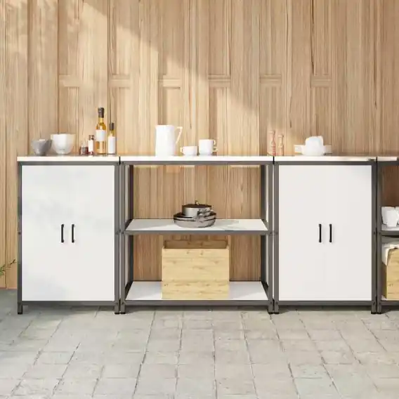 Promocja Zestaw do przechowywania w kuchni 3 pcs Biały 210 x 50 x 92 cm Lumarko! - Hurtownia wielobranżowa Lumarko
